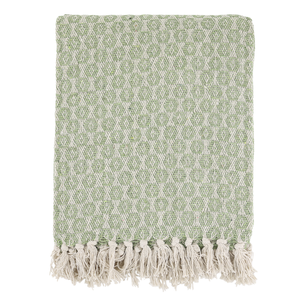 Aix Recycled Cotton Yarn Throw - Verte