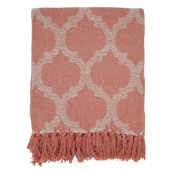 Aix Recycled Cotton Yarn Throw - Raspberry