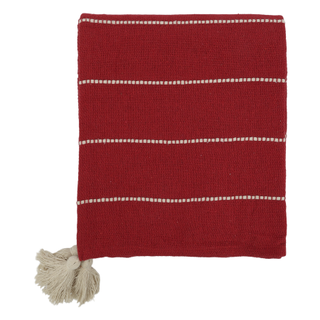 Cherry Red Surplus Yarn Throw
