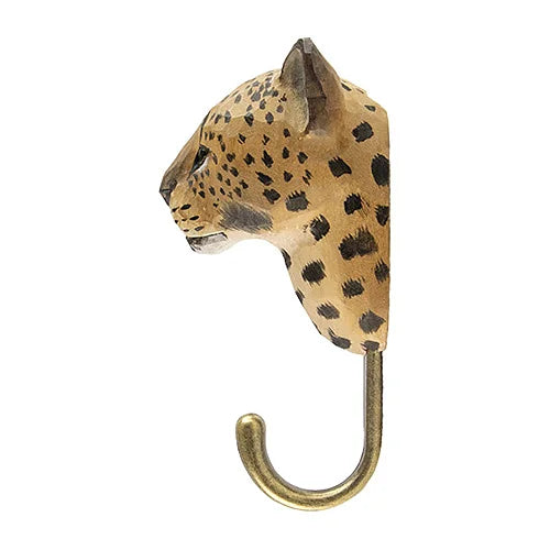 Handcarved Wooden Hook - Leopard