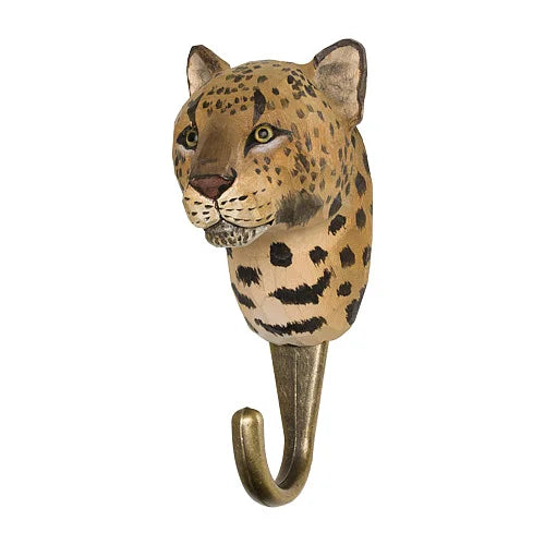 Handcarved Wooden Hook - Leopard