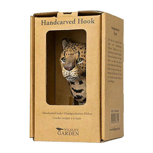 Handcarved Wooden Hook - Leopard