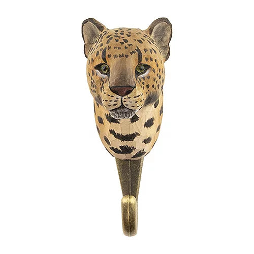 Handcarved Wooden Hook - Leopard