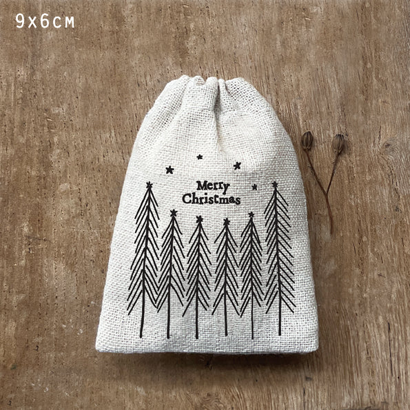 Merry Christmas Small Drawstring Bag