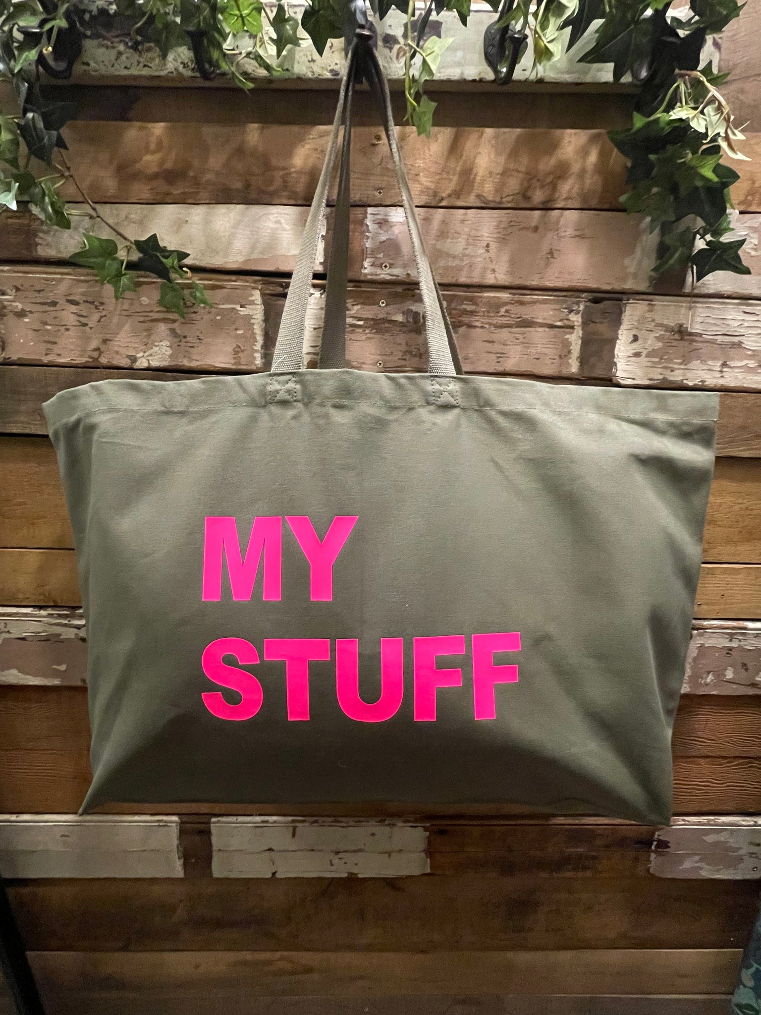 My Stuff - Extra Large Forest Green Tote Bag