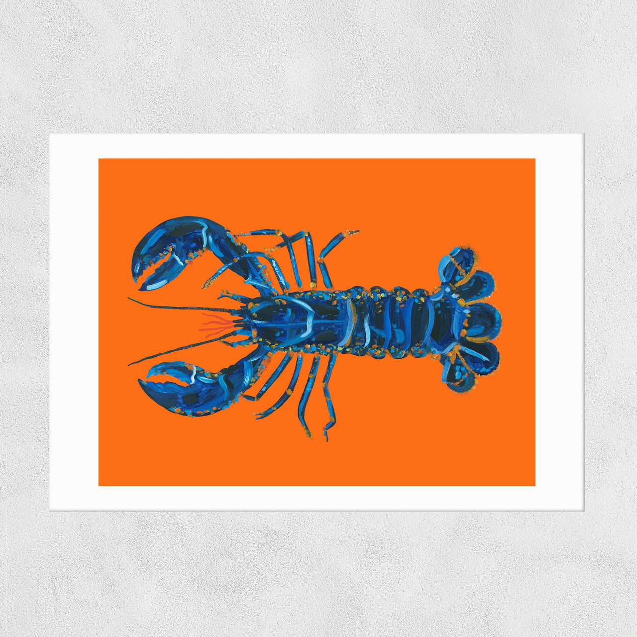 Lobster on Orange - A3 Print