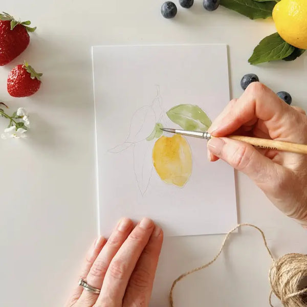 Paintable Watercolour Notecard Set - Fruits