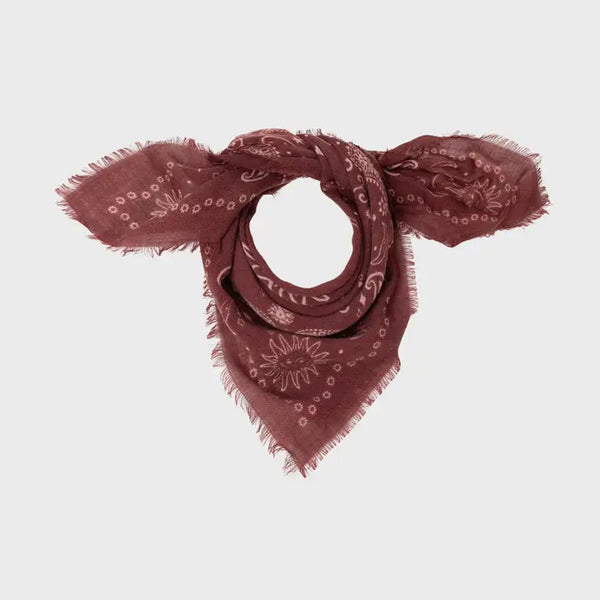 100% Small Wool Scarf - Alice - Bordeaux