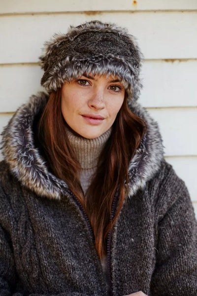 Pachamama Chamonix Fur Headband - Bark