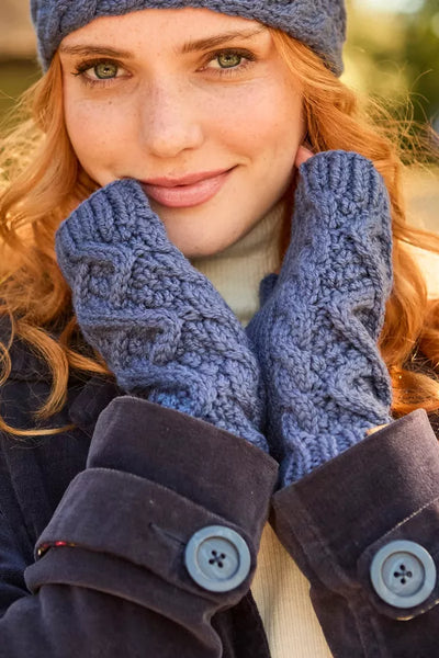Pachamama Enniskerry Merino Handwarmers - Denim