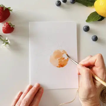 Paintable Watercolour Notecard Set - Fruits