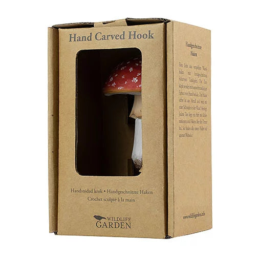 Handcarved Wooden Hook - Toadstool