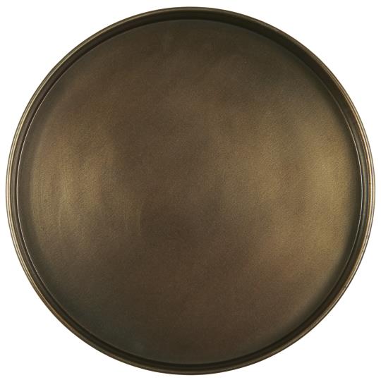 Large Brass Look Candle Tray - D19cm