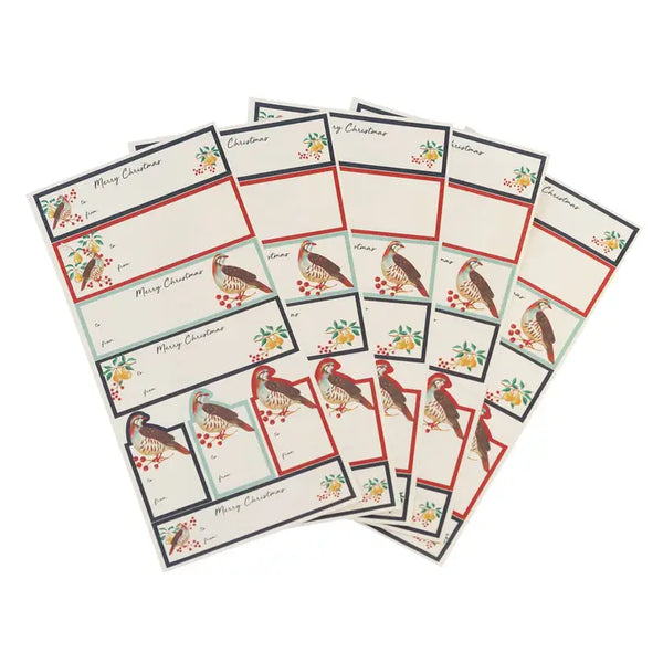 Partridge & Pear Gift Labels - 40 Pack