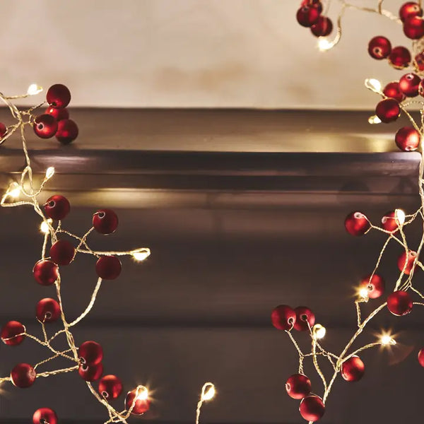 Red Berry Lights - Battery Powered