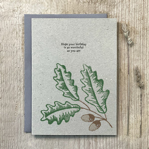 Block Print Card - Oak Leaf