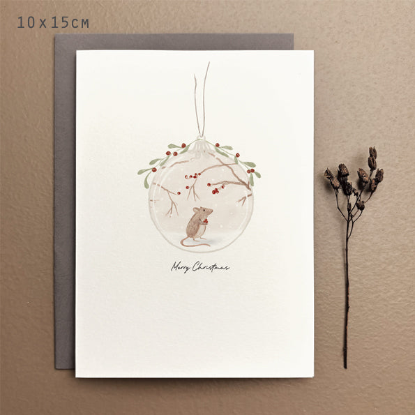 Christmas Card - Bauble Mouse