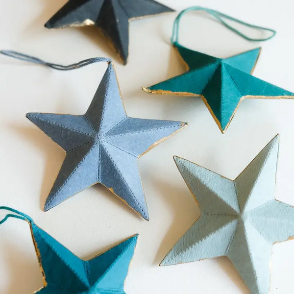 Hand Made Paper 5 Star Decorations