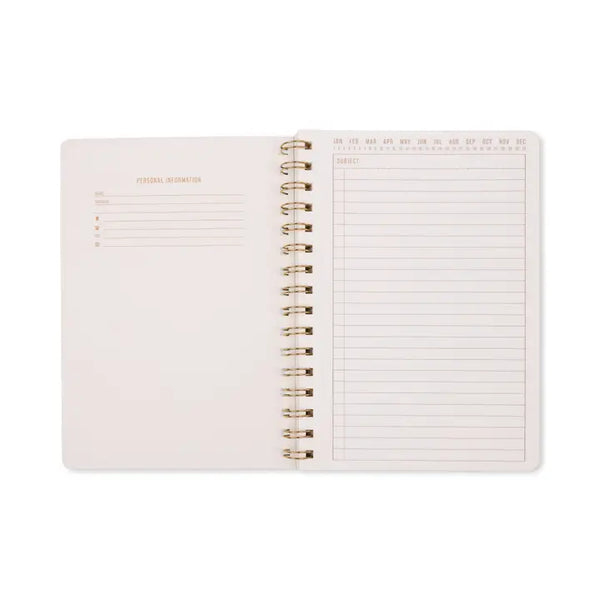 A5 Twin Wire Notebook - Green Lattice