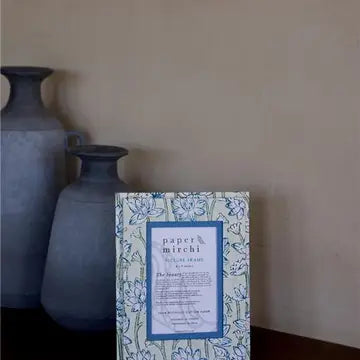 Block Printed Picture Frame (5x7) - Lotus Indigo