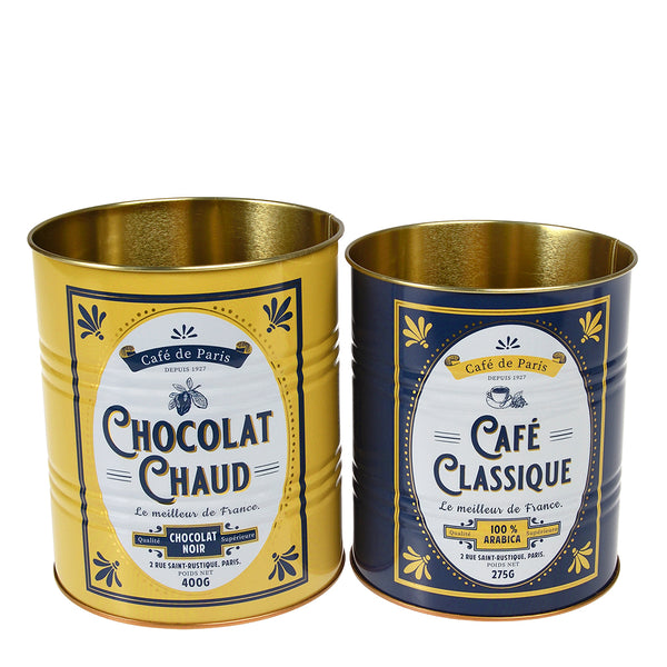 Set of 2 Storage Tins - Cafe De Paris
