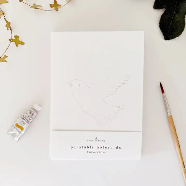 Paintable Watercolour Notecard Set - Birds
