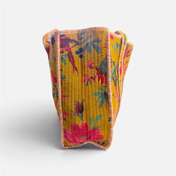 Velvet Kantha Quilted Boho Reversible Tote Bag