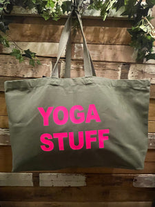 Yoga Stuff - Extra Large Forest Green Tote Bag