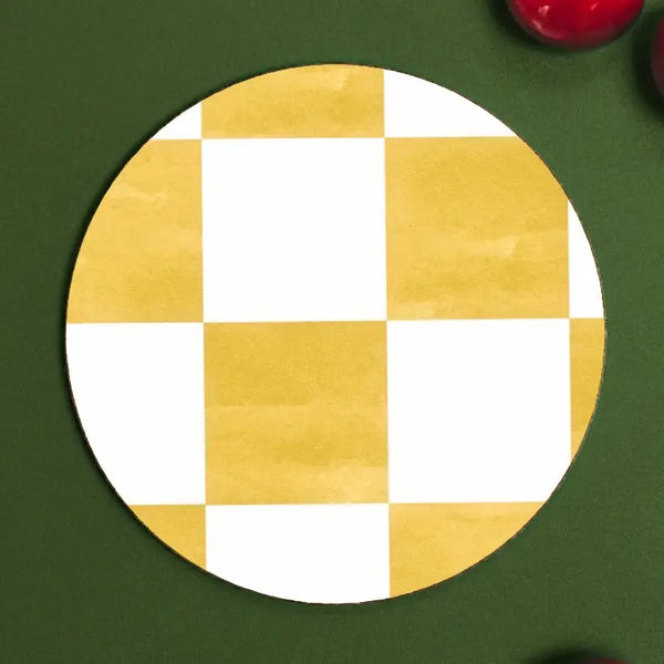 Round Coaster - Spritz Checkerboard