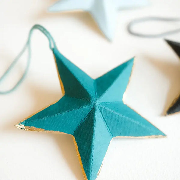 Hand Made Paper 5 Star Decorations