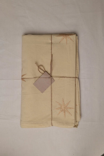 Beige and Gold Star Tablecloth
