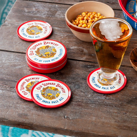 Metal Coasters Set of 4 - Old Leopard Brewery