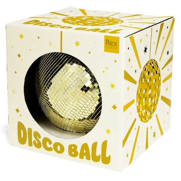 Gold Hanging Disco Ball - 20cm
