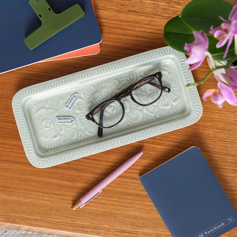 Enamel Trinket Tray - Light Grey