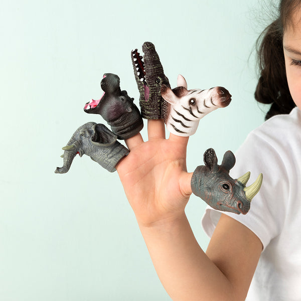 Safari Animal Finger Puppets - Set of 5