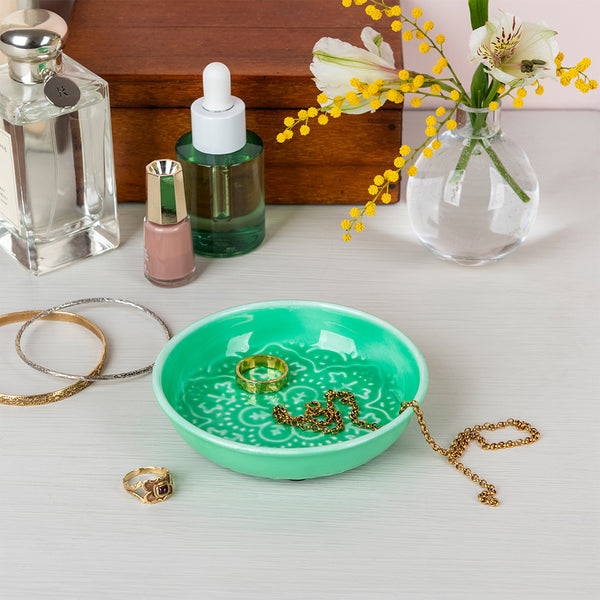 Enamel Trinket Dish - Green
