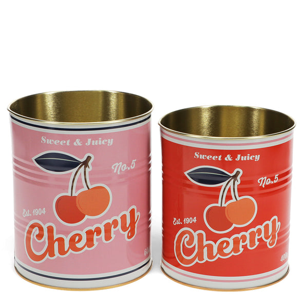 Set of 2 Storage Tins - Cherries