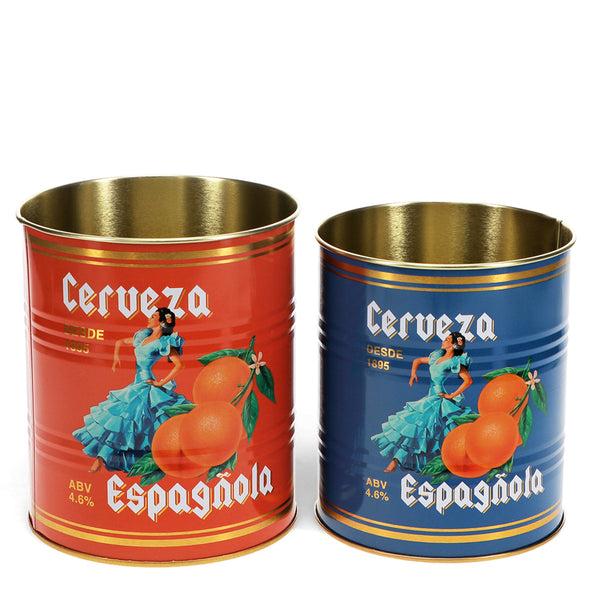 Set of 2 Storage Tins - Cerveza