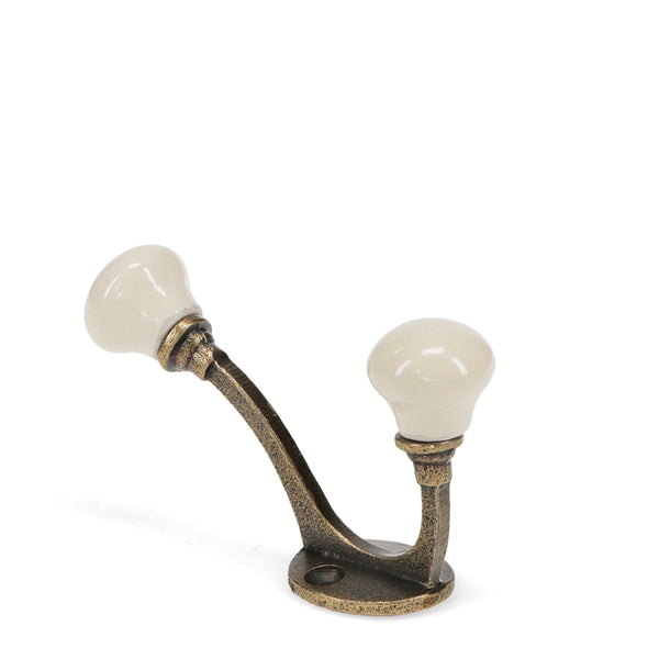 Ceramic Double Hook - Cream