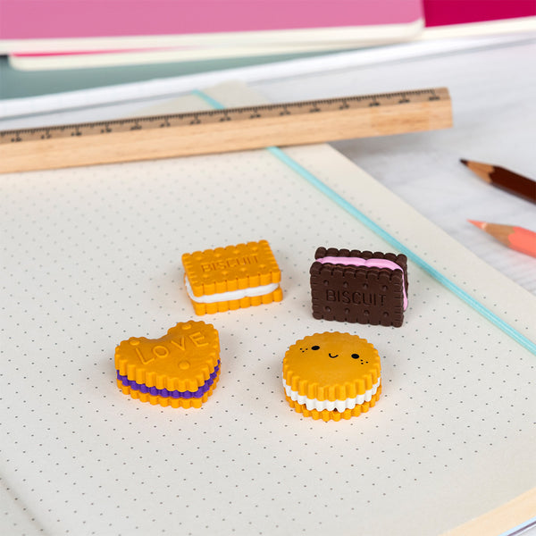 Biscuit Erasers - Set of 4