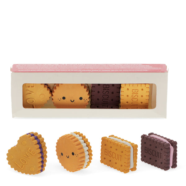 Biscuit Erasers - Set of 4