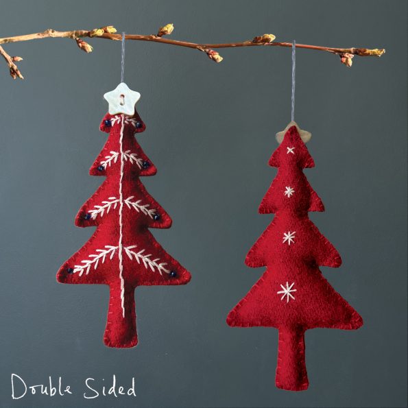 Hanging Decoration - Red Embroidered Tree