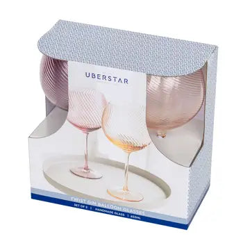 Twist Gin Balloon Glasses - Pink & Peach
