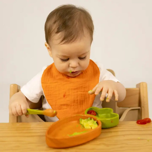 Cathy the Carrot Rubberwood Baby Bowl & Spoon