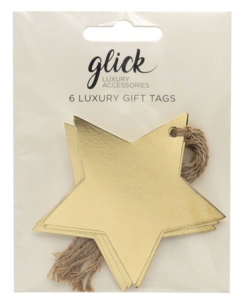 6 Christmas Luxury Gift Tags - Gold Star