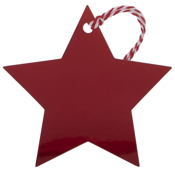 6 Christmas Luxury Gift Tags - Red Star