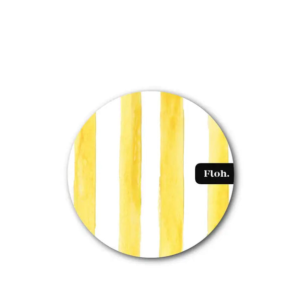 Round Coaster - Lemon Stripes