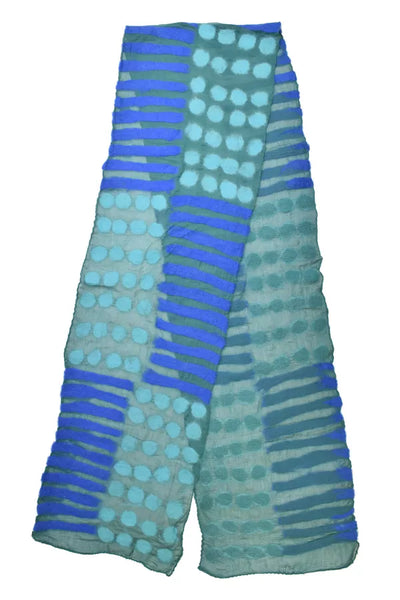 Pachamama Spots & Stripes Scarf - Blue