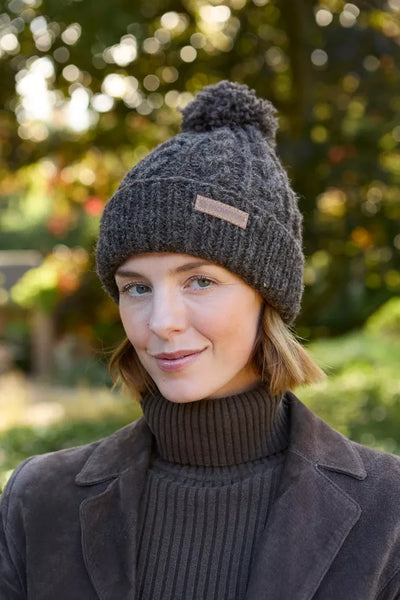 Pachamama Chamonix Bobble Beanie - Bark