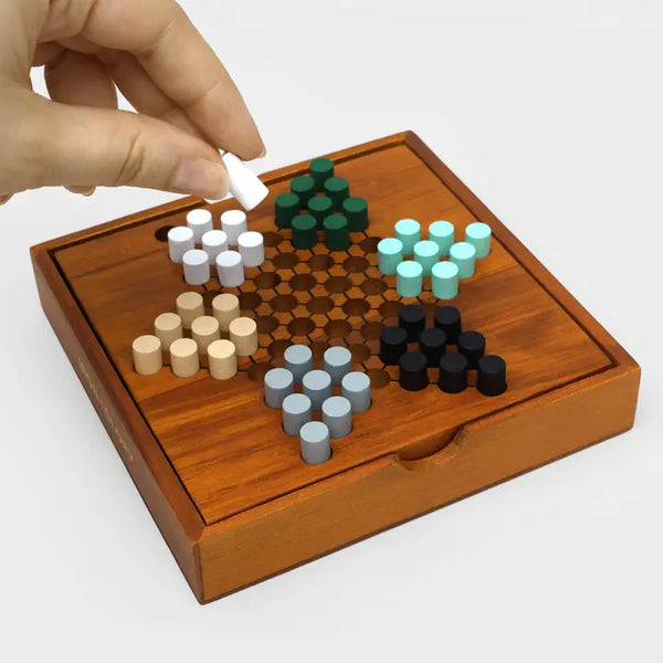 Chinese Checkers - Iron & Glory Wooden Peg Puzzle